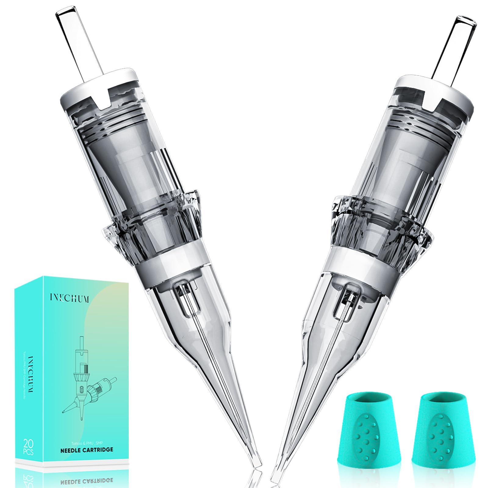 INKCHUM Tattoo Cartridge Needles 20pcs Disposable Tattoo Needles 0803RL 0.25MM Round Liner with Membrane Safety Cartridges Tattoo Supplies for Wormhole Mast Dragonhawk Ambition HAWINK and More